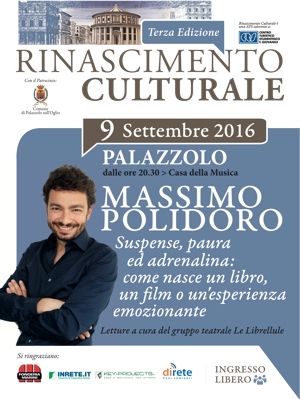 La locandina dell'evento del 9 settembre a Palazzolo sull'Oglio.