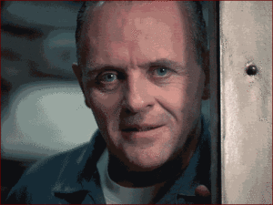 Antony Hopkins nei panni del terribile dottor "Hannibal Lecter" ne Il silenzio degli innocenti.