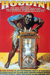 Poster di Houdini a testa in giù nella pagoda della tortura